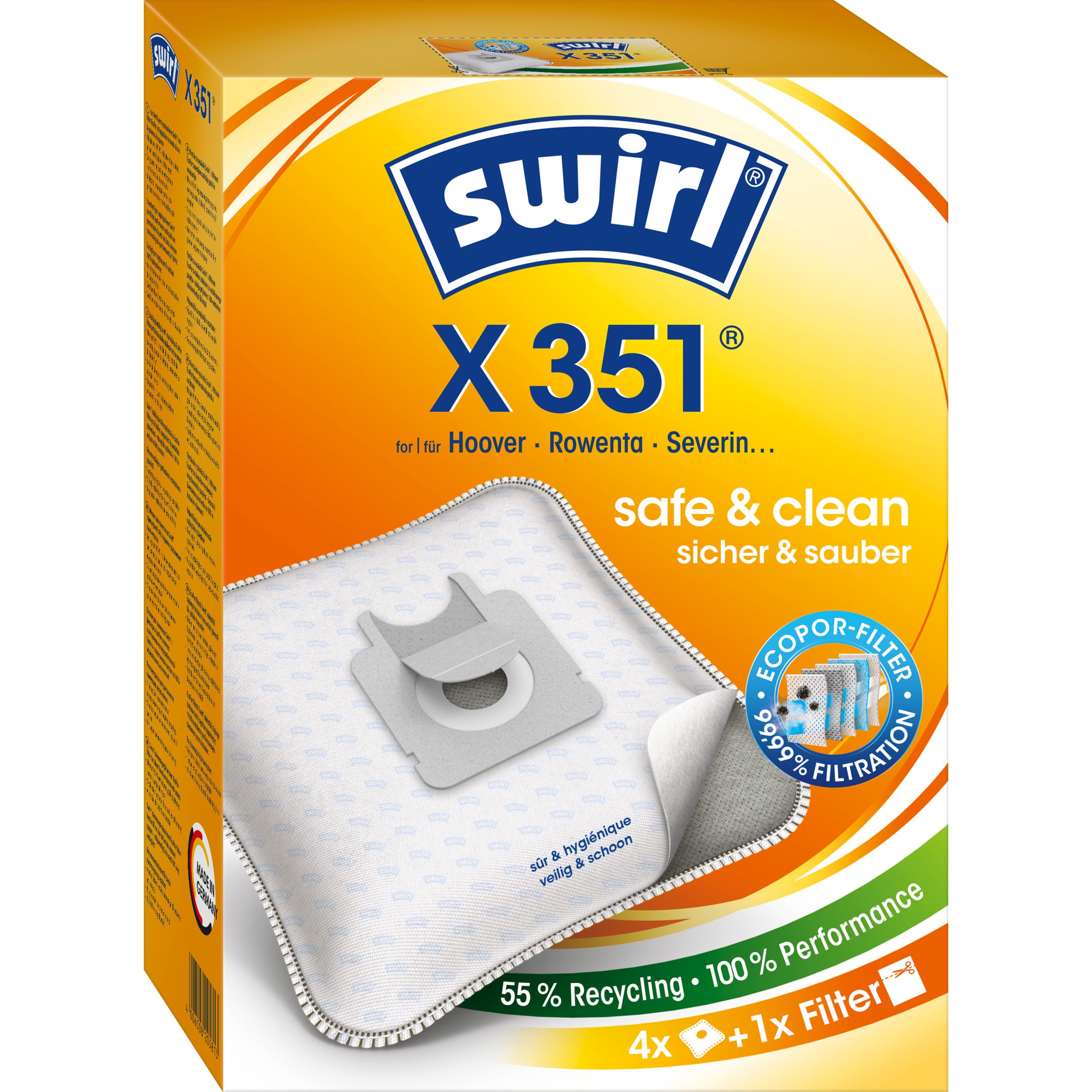 Vrećice za usisavač X351/4 MicroPor PLUS PureAir